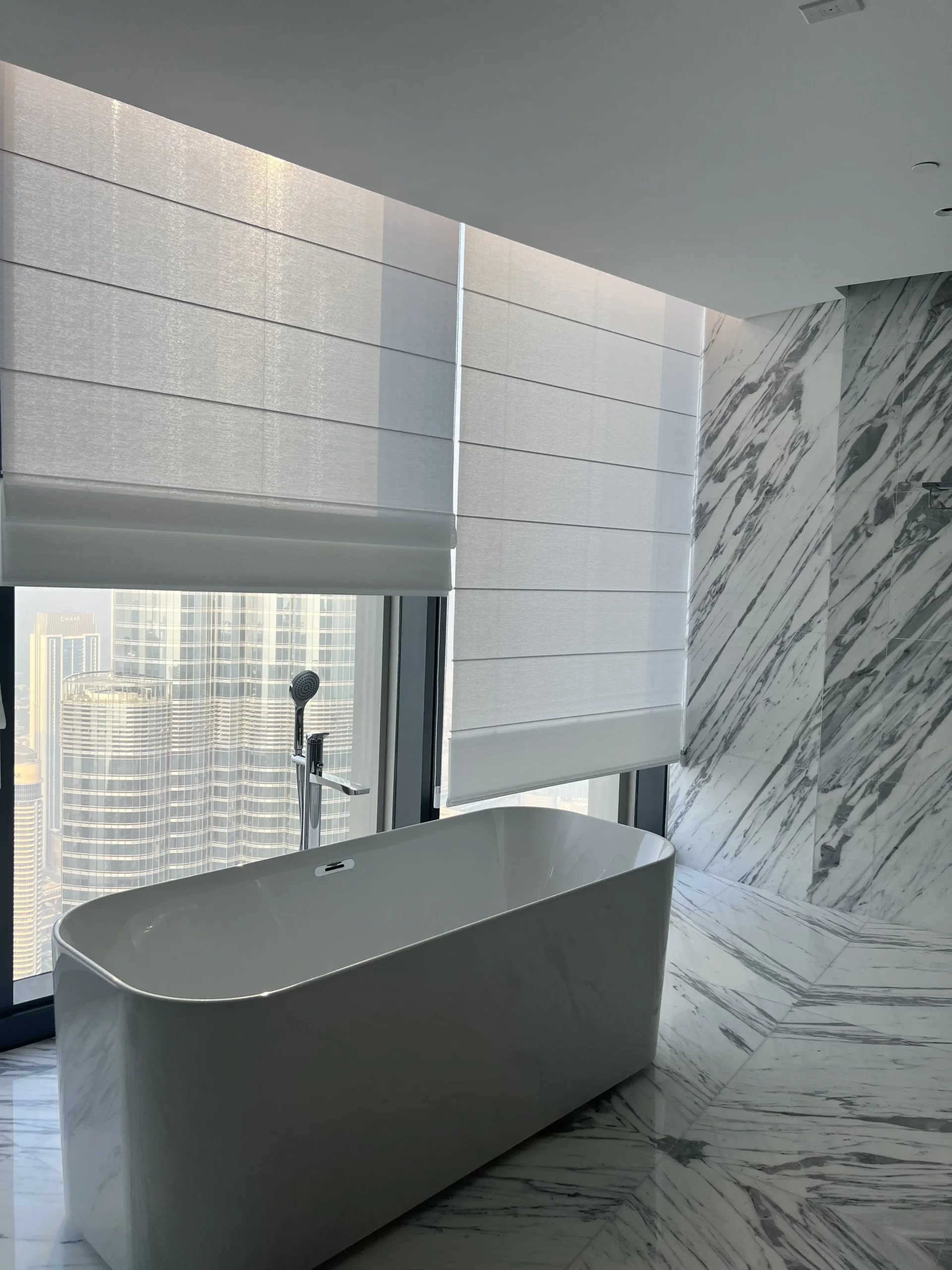 Custom Roman blinds for Dubai interiors