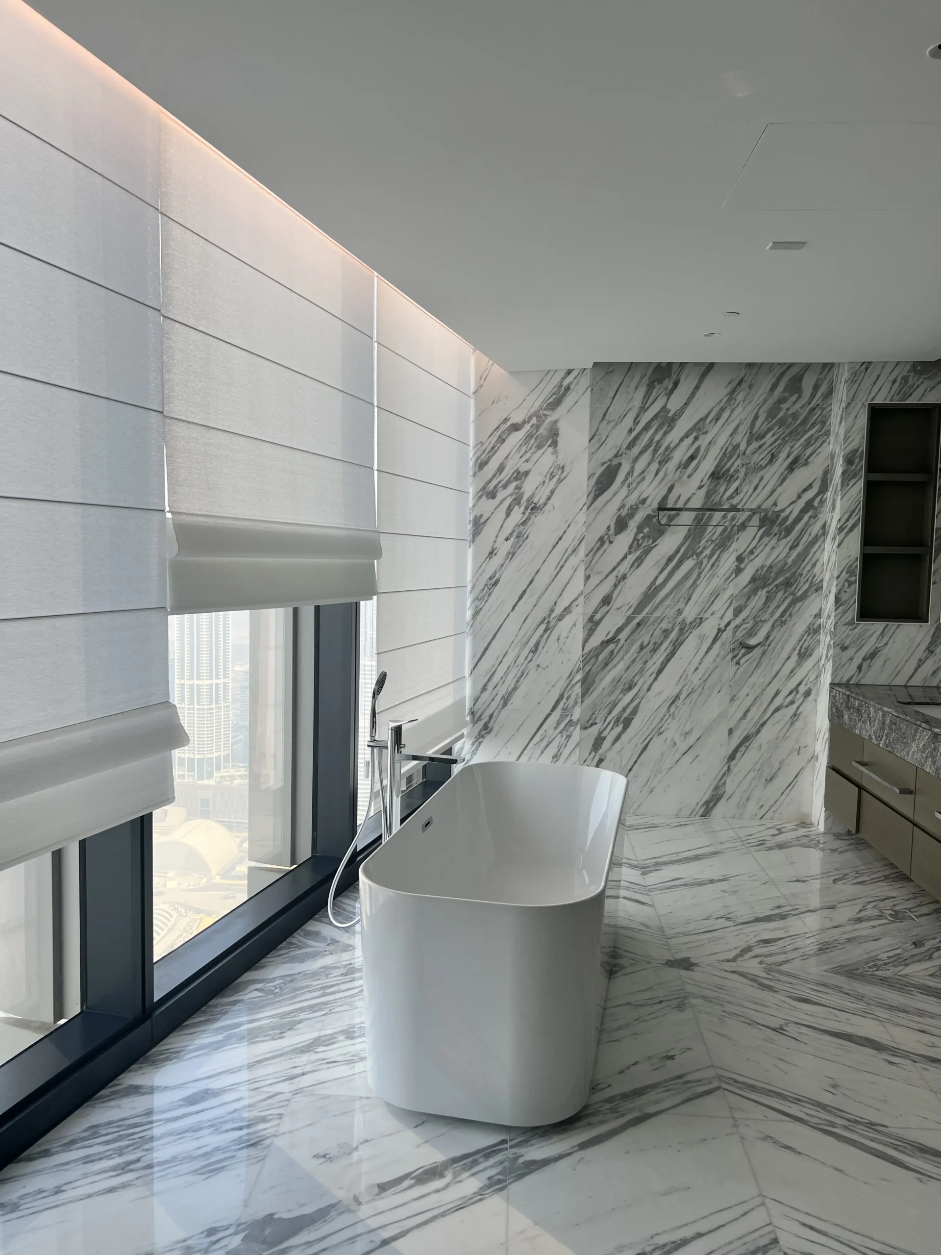 Custom Roman blinds for Dubai interiors