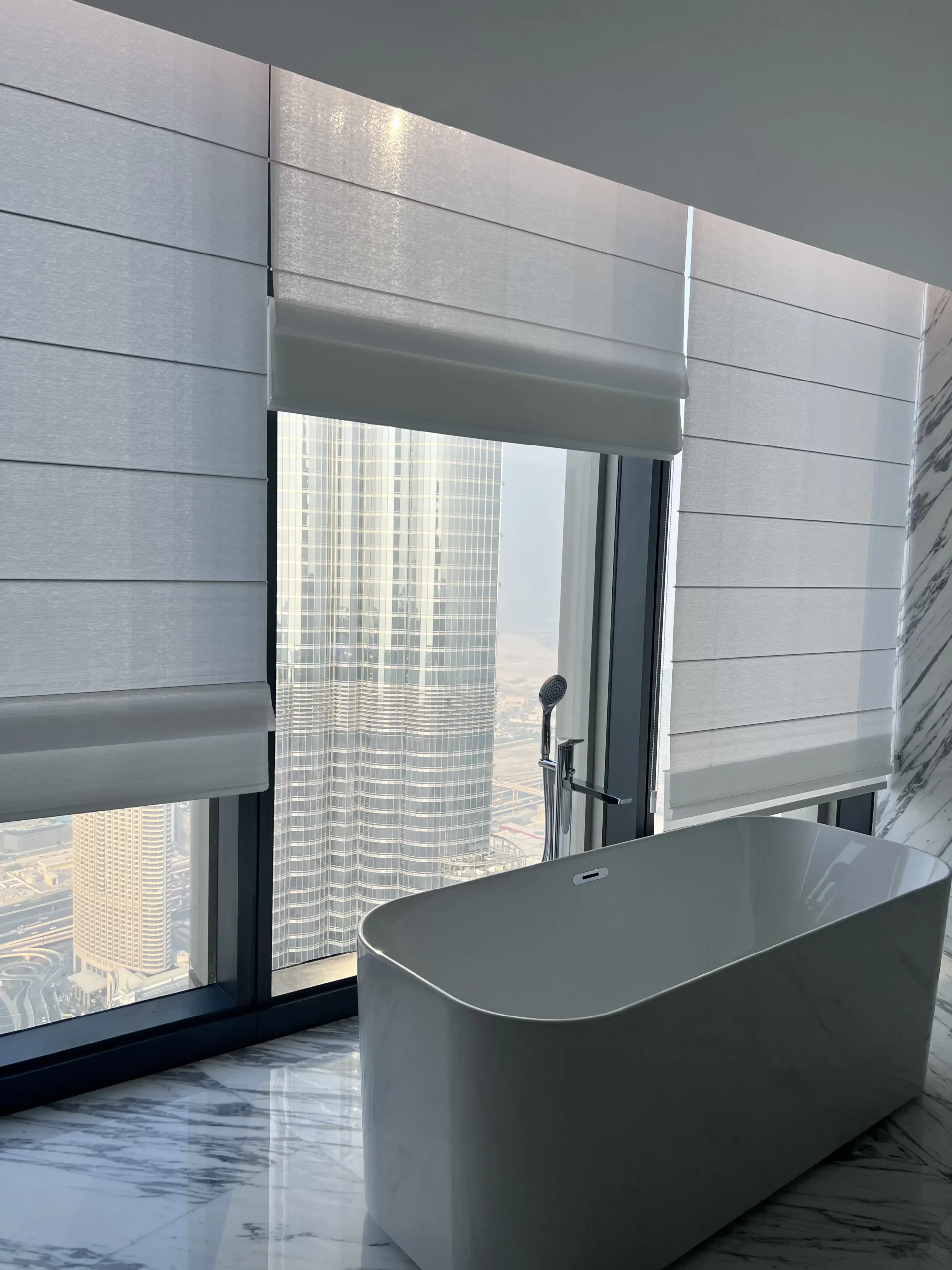 Custom Roman blinds for Dubai interiors